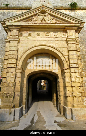 Porta Greca Mdina città silenziosa di Malta Foto Stock