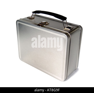 Argento scatola di pranzo Foto Stock