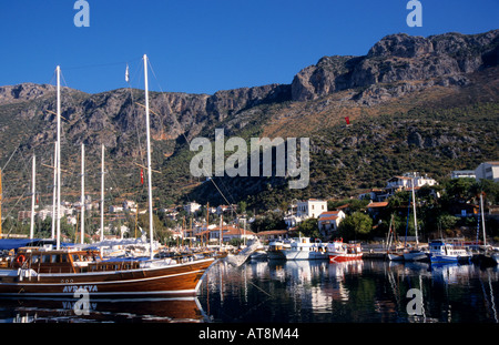 Kas Turkish Turkey port harbor boat vessel Foto Stock
