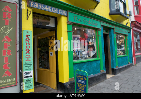 Glastonbury Coloutrful High Street shop Foto Stock