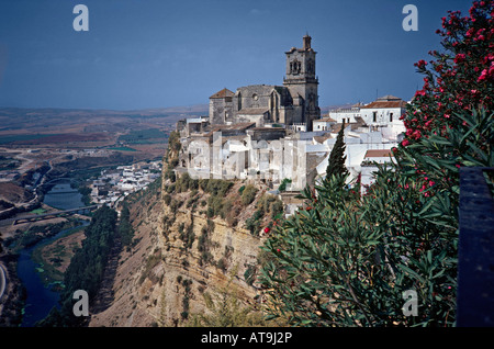 Vista di Arcos de la Frontera in Spagna Foto Stock