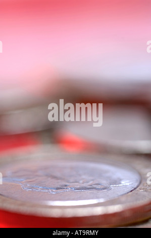 Coin, due,lb,moneta,monete,soldi,sterling,astratta, Foto Stock