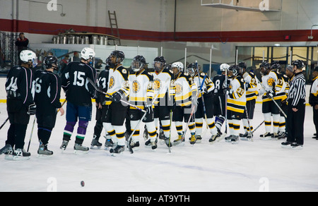 African American Hockey su ghiaccio squadre Foto Stock