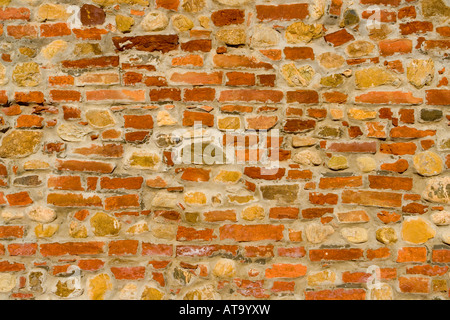 Parete di terracotta su una casa in Toscana, Italia, Europa Foto Stock