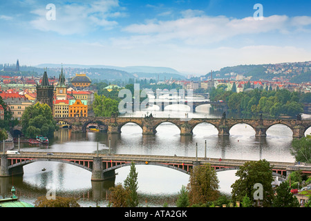 Il Ponte Carlo a Praga Repubblica Ceca Foto Stock