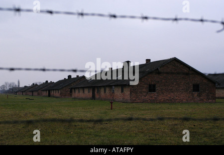 Zona della morte in Auschwitz-Birkenau ex-nazista tedesco Campo di Concentramento Foto Stock