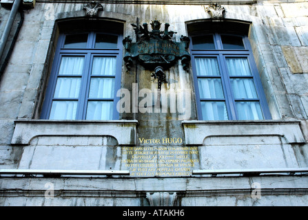 La casa a Besançon, 140 Grande Rue, dove grande scrittore francese Victor Hugo è nato Foto Stock