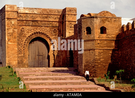 Bab oudaia, almohade gate, Kasbah des oudaias, kasbah, casbah des oudaias, casbah, Rabat, North Atlantic Coast, Marocco, Africa settentrionale, Africa Foto Stock