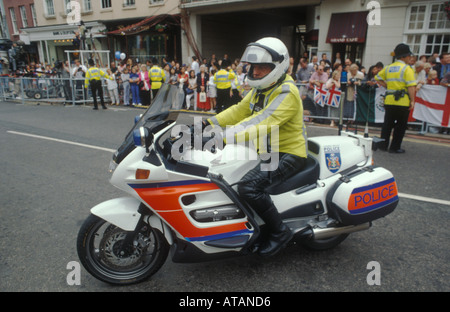 La polizia motociclista , Royal Wedding , Windsor , giugno 1999 Foto Stock