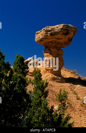 Camel Rock, rock formazione, Sangre de Cristo Mountains, tra Tesuque e Espanola, Nuovo Messico, Stati Uniti, America del Nord Foto Stock