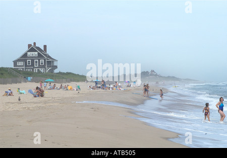 Wainscott ny 081001 beach lane in wainscott ny con kennedy casa sullo sfondo vicino all'associazione georgica Foto Stock