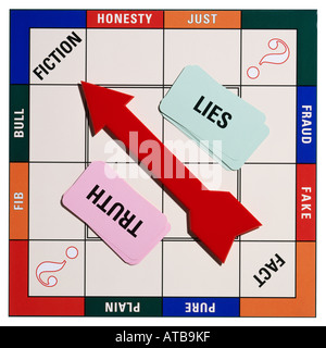 Un gioco da tavola della verità e bugie Foto Stock