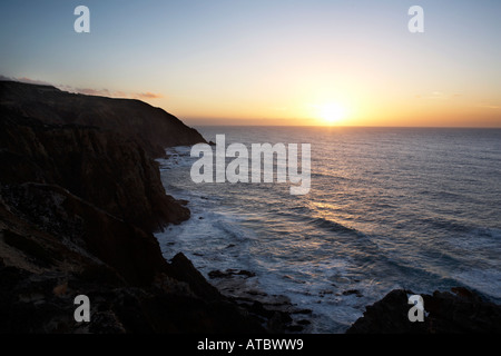 Una vista al tramonto da fonte da Areia Porto Santo Settembre 2006 Foto Stock