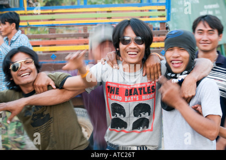 Celebrando in isan del nord est della Thailandia Foto Stock