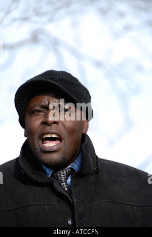 Christian fundamentalist preacher at Speaker's Corner Hyde Park London England Foto Stock