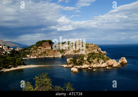 Taormina Italia Italiano acqua Blu beach shore Foto Stock