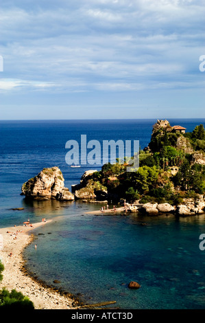 Taormina Italia Italiano acqua Blu beach shore Foto Stock