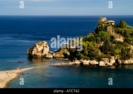 Taormina Italia Italiano acqua Blu beach shore Foto Stock