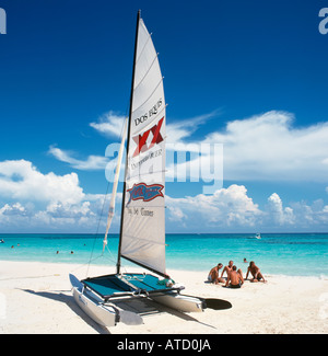 Spiaggia in centro Resort, Playa del Carmen e Riviera Maya, Quintana Roo, la penisola dello Yucatan, Messico Foto Stock