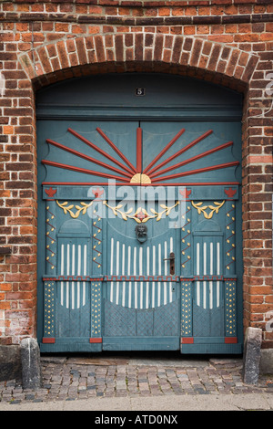 Dipinte a mano e decorate frontdoor: Hotel Dagmar 1581 Foto Stock