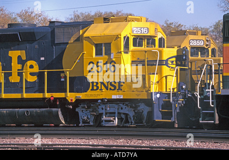 BNSF motori a Victorville Depot Foto Stock