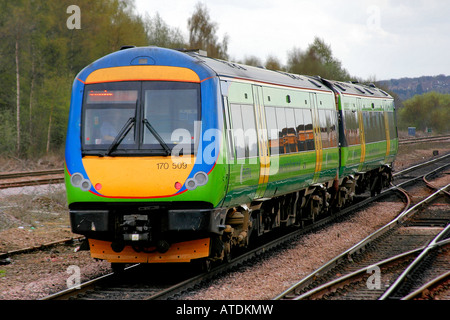 170509 Treni centrale Turbostar unità alla stazione di Chesterfield East Midlands England Linea Gran Bretagna REGNO UNITO Foto Stock