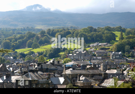 Vista sulla città di Dolgellau Gwynedd North Wales UK Foto Stock