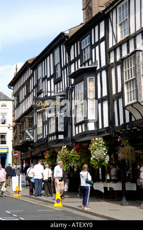 La struttura di legno edifici di Ludlow Shropshire England Regno Unito Foto Stock