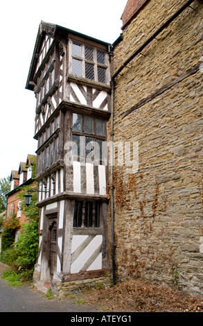 Tudor la struttura di legno house di Ludlow Shropshire England Regno Unito Foto Stock