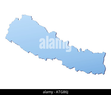 Mappa di Nepal Foto Stock