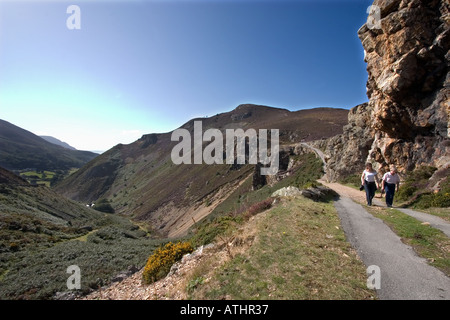 Camminare Sychnant Pass Gwynedd Galles del Nord Foto Stock