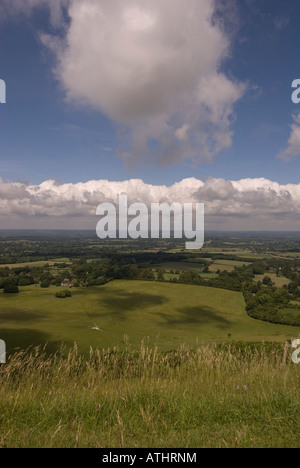 Vista dall'alto del South Downs, Sussex, Inghilterra Foto Stock