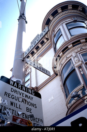 Indicazioni stradali in Haight Ashbury di San Francisco Foto Stock
