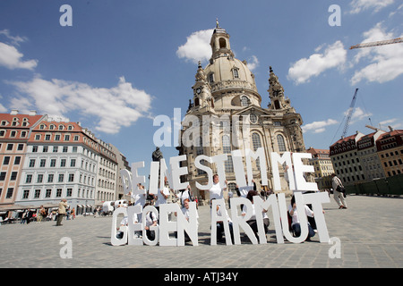 La vostra voce contro la povertà, azione in Dresden Foto Stock