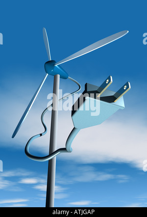 Il mulino a vento di spina di alimentazione Windkraftanlage Stecker Foto Stock