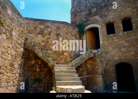 A Tripoli in Libano St Giles castello crociato scalinata del XII secolo Foto Stock