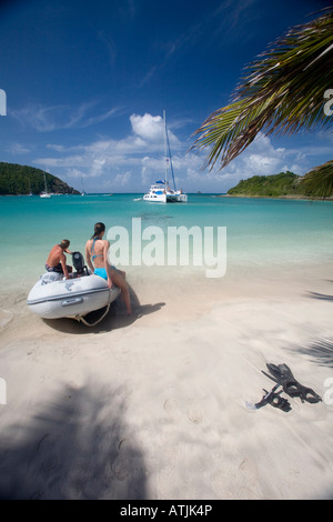 Spiaggia deserta Salt Whistle Bay Mayneau St Vincent Winward Islands Lesser Antilles British West Indies Foto Stock