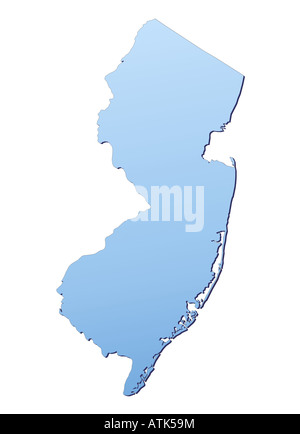 New Jersey mappa, STATI UNITI D'AMERICA Foto Stock