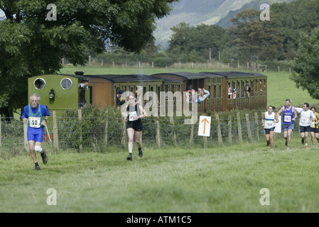 Battere il treno gara Gwynedd North Wales UK Foto Stock