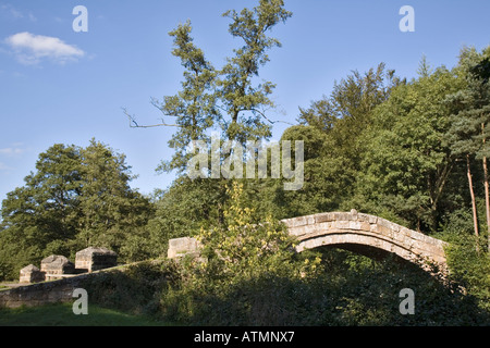 "Beggar's Bridge' packhorse ponte costruito 1620 da "Thomas Ferris' su fiume Esk Esk Dale North York Moors "Parco Nazionale" Foto Stock