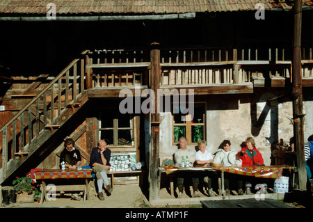 Wanderer sull'Alpe Foto Stock