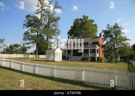 La casa di McLean Appomattox Court House, Virginia, Stati Uniti. Generale Lee si arrese al generale di concedere in questo Parlamento. Foto Stock