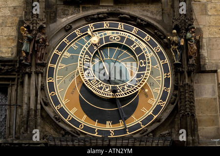 Orologio Astrologico a Praga Foto Stock