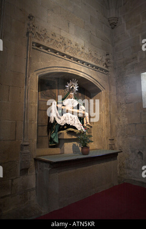 Interno chiesa della Basilica de Santa Maria Maior Pontevedra Galizia Spagna Foto Stock