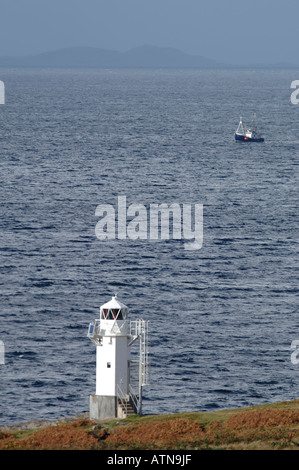 Faro di Rhu Loch Ginestra Wester Ross. XPL 3826-366 Foto Stock