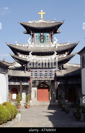 Cina chiesa cattolica, Dali antica Città, Provincia dello Yunnan Foto Stock