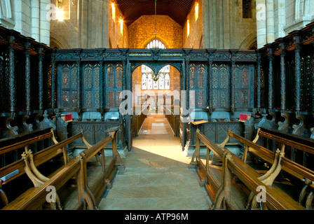 Interno, Cartmel Priory, Cartmel, Cumbria Regno Unito Foto Stock