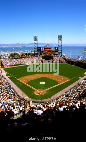 Sport Baseball San Francisco CA baseball park Parco SBC SF Giants squadra di baseball stadium dalla baia di San Francisco Bay baseball Foto Stock