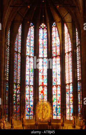 La finestra della chiesa / Aachen Foto Stock