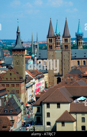 Il municipio e la cattedrale / Wuerzburg Foto Stock